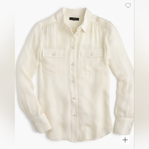 J. Crew Tops - NWT J. Crew 100% silk button-up shirt, size 0
